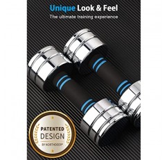 Northdeer Steel Dumbbells 폼 핸들이 있는 초소형 및 조절 가능한 크롬 덤벨 5lb 10lb 15lb 20lb 30lb 50lb 홈 체육관 운동(크기 선택)