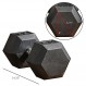 Soozier Hex Dumbbells 2개 세트, 고무 무게 운동 피트니스 덤벨, 미끄럼 방지 핸들, 안티롤, 여성용 또는 남성용 홈 체육관 운동, 2 x 50lbs