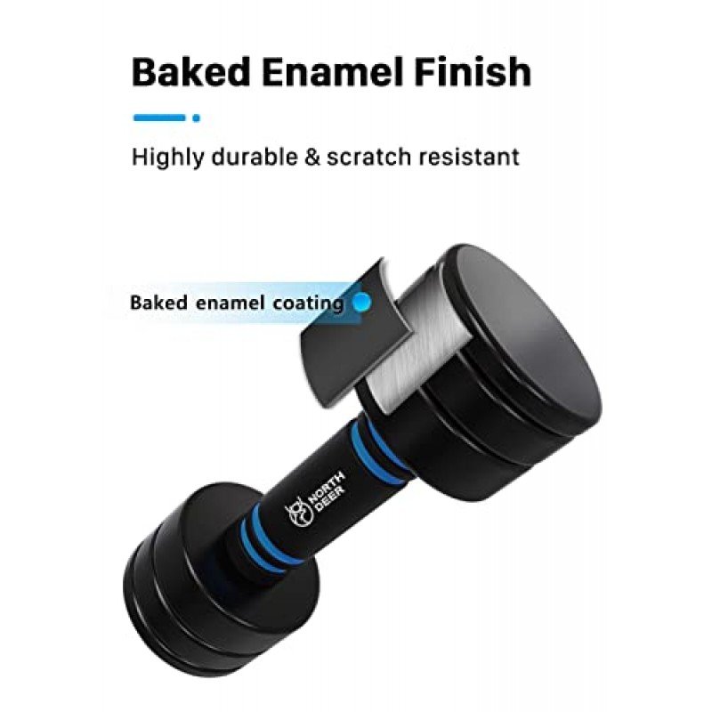 Northdeer Steel Dumbbells 홈 체육관 운동을 위한 폼 손잡이가 있는 조정 가능한 검정색 코팅 무게 세트 - 남성, 여성을 위한 근력 훈련(5lbs/10lbs/15lbs/20lbs 쌍)