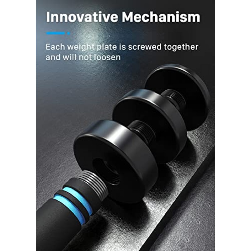 Northdeer Steel Dumbbells 홈 체육관 운동을 위한 폼 손잡이가 있는 조정 가능한 검정색 코팅 무게 세트 - 남성, 여성을 위한 근력 훈련(5lbs/10lbs/15lbs/20lbs 쌍)