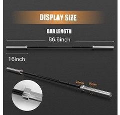 역도용 올림픽 바벨 웨이트 바, 근력 훈련용 벤치 프레스 바 7ft/6ft/5ft, 정격 500lbs/400lbs/330lbs 중량 용량