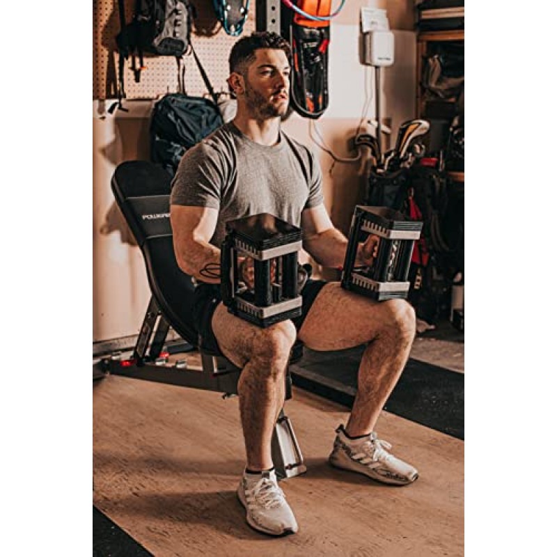 PowerBlock EXP 70-90lb. 덤벨 키트, 3단계 확장 키트, 1단계 및 2단계 EXP 조정 가능한 덤벨 구매 이후에만 호환 가능, 내구성 있는 강철, 혁신적인 운동 장비