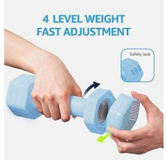 Fiar 조정 가능한 무게 덤벨 세트 - 홈 체육관 장비 운동을 위한 한 쌍의 4lb 6lb 8lb 10lb(각각 2-5lb) 프리 웨이트 세트 여성, 남성, 청소년을 위한 근력 훈련 3가지 색상