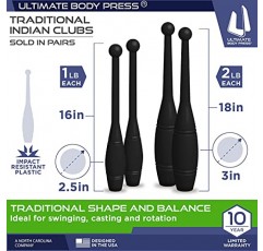 인디언 클럽 - Ultimate Body Press의 1파운드, 2파운드, 3파운드 쌍