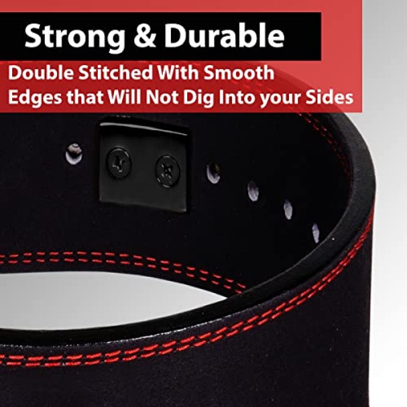 IBRO 파워리프팅 레버 체육관 벨트 - 파워 8MM, 10MM 또는 13MM 익스트림 헤비듀티 정품 가죽 벨트 - 스쿼트 데드리프트 보디빌딩 역도 IPF 파워 리프팅 스트롱맨 남성용