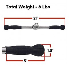 Body-Solid Tools MB022RG 21인치 케이블 기계용 프로 그립 회전 직선 바 부착 장치