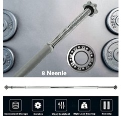 VOWAGH 60 인치/5 피트 또는 72 인치/6 피트 스레드 크롬 바벨 바 링 칼라가 있는 1-2 인치 바벨 직경 긴 올림픽 바벨 역도 바벨