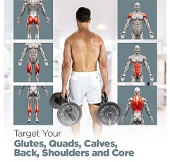 LoGest Farmer Walk Handles - 2개의 Farmers Carry Handles with Clip Collars 세트 - 둔부 종아리 쿼드 등을 목표로 하는 휴대용 운동 장비 그립 강도 향상 보디빌딩 운동에 이상적