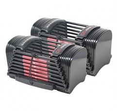 PowerBlock 50 조절식 덤벨, 쌍으로 판매, 10-50파운드 덤벨, 내구성 있는 강철 구조, 혁신적인 운동 장비, 올인원 덤벨