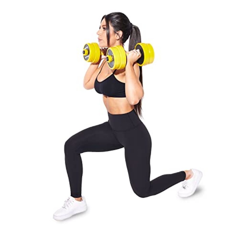 ProsourceFit 조절 가능한 덤벨 및 바벨 웨이트 세트, 2-in-1 프리 웨이트, 홈 체육관 장비
