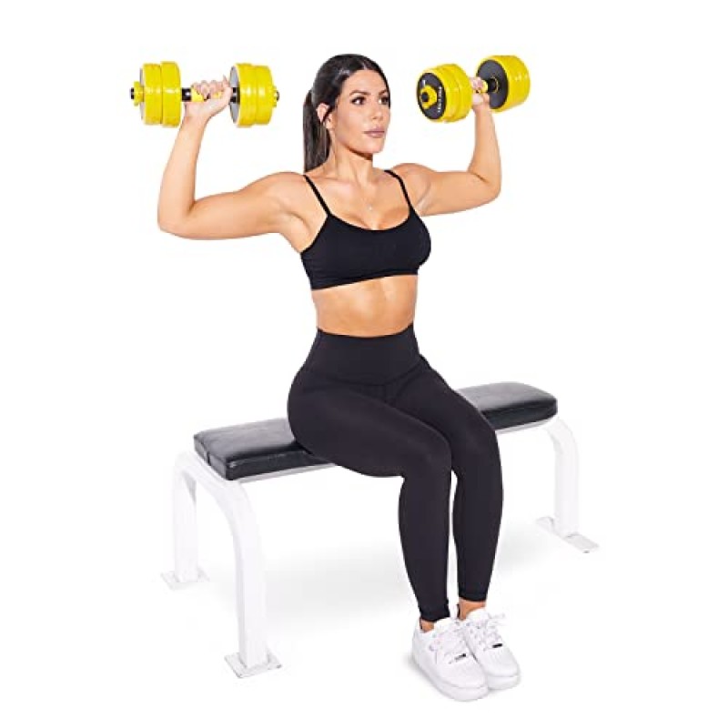 ProsourceFit 조절 가능한 덤벨 및 바벨 웨이트 세트, 2-in-1 프리 웨이트, 홈 체육관 장비