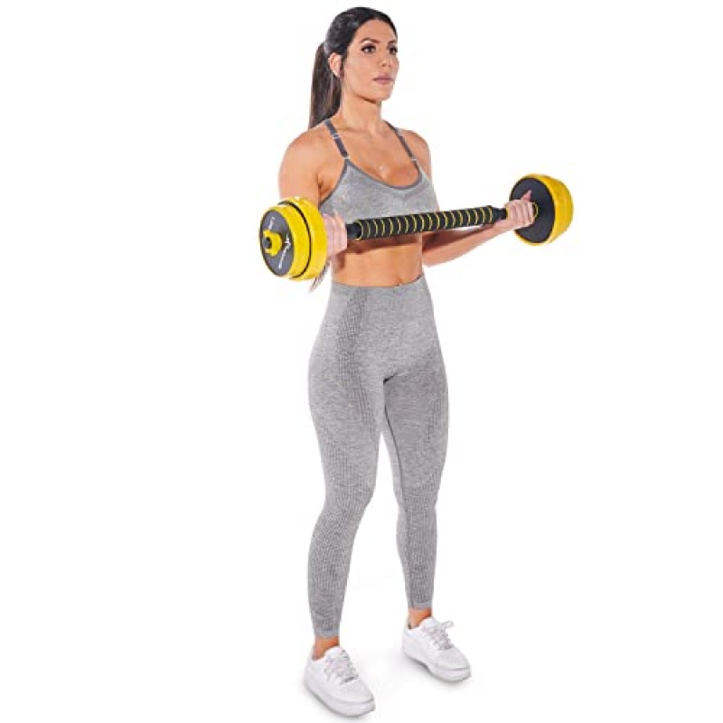 ProsourceFit 조절 가능한 덤벨 및 바벨 웨이트 세트, 2-in-1 프리 웨이트, 홈 체육관 장비
