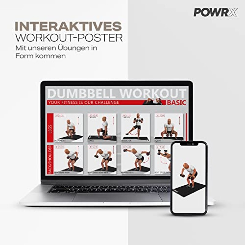 POWRX 비닐 덤벨 세트 0.5kg - 10kg | 1lbs-22lbs - 여성용 이상적인 핸드 웨이트 세트, 길이 8.6