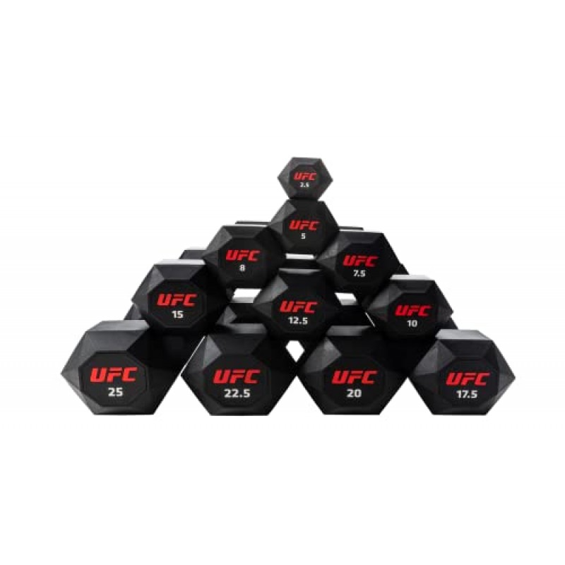 UFC 옥타곤 덤벨, 고무 코팅 강철 덤벨 세트 크기 2.5~10kg 무게 홈 체육관