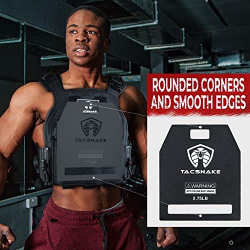 Tacsnake 웨이트 조끼 플레이트 5.75 LB/ 8.75 LB/ 14.75 LB 가중 조끼, 근력 트레이닝, 달리기, 운동용 쌍