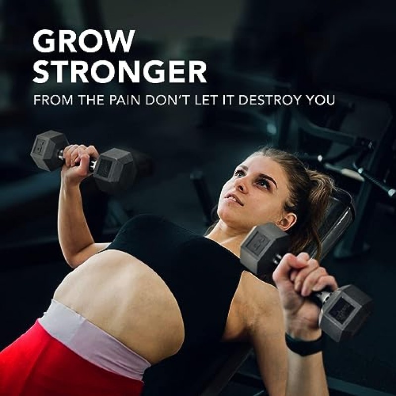 Yes4All 5-30 LBS 한 쌍의 고무로 둘러싸인 운동 및 피트니스 육각 덤벨, 근력 훈련을 위한 미끄럼 방지 기능이 있는 손 무게