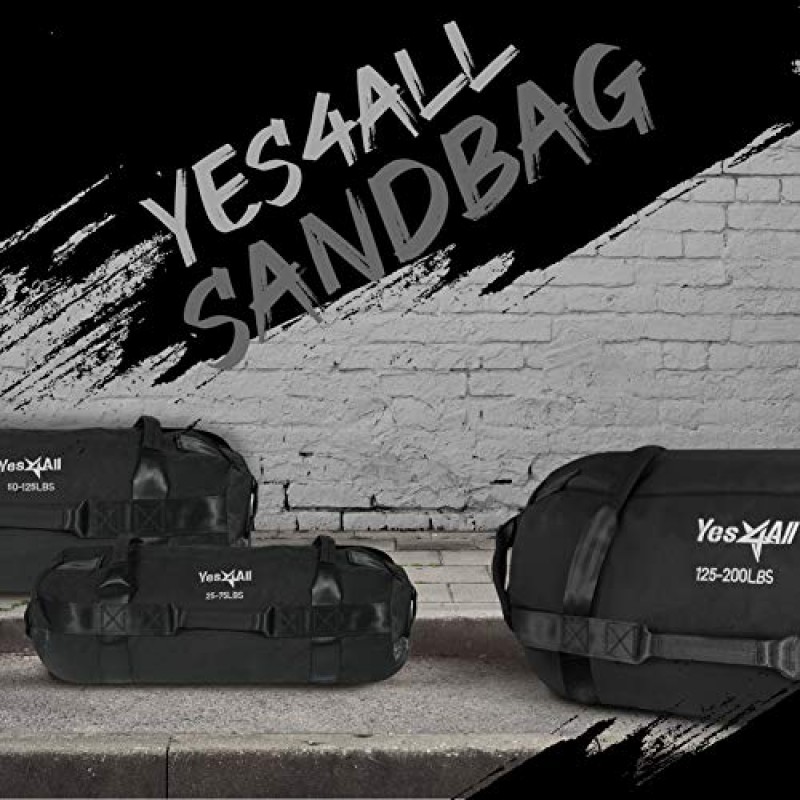 Yes4All 운동용 무게용 모래주머니 - 피트니스용 케틀벨 헤비듀티 샌드백, 최대 200LBS까지 컨디셔닝, 리프팅 모래주머니 - 다양한 색상 및 크기