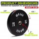 Rage Fitness 35lb 올림픽 범퍼 플레이트, 2" 스틸 인서트 슬리브가 있는 17.5" X 2.6" 고무 웨이트 플레이트, 파워리프팅, 스쿼트, 벤치 프레스, 웨이트 및 근력 훈련에 적합한 최소 바운스(검은색)