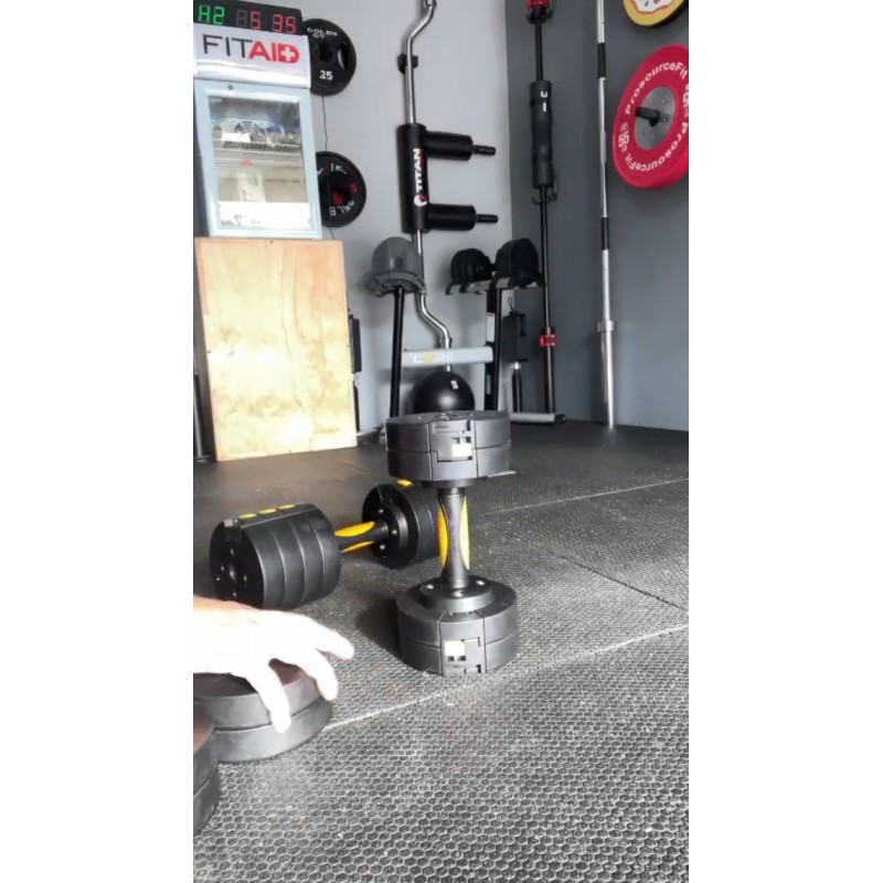 RUNWE 빠른 조절 가능한 웨이트 세트 - 조절 가능한 덤벨 옵션 6 또는 10 LB 덤벨 2개 세트, 2 in 1 덤벨 및 푸시업 스탠드, 여성 및 남성용 핸드 웨이트 세트 홈 체육관용 운동 피트니스