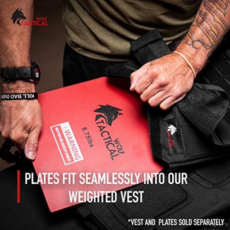 WOLF TACTICAL 웨이트 조끼 플레이트 - 5.75/8.75/14.5/19.75LB 쌍 - WOD, 근력 훈련, 달리기, 무거운 운동