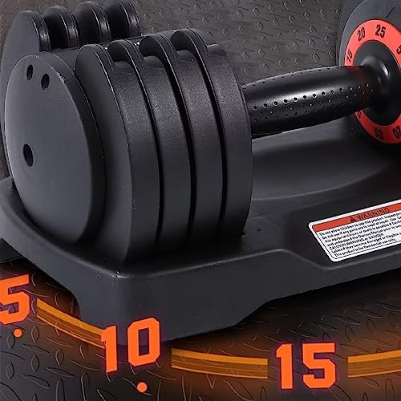조정 가능한 덤벨 세트 25/55LB 덤벨 무게, 5 in 1 프리 웨이트 미끄럼 방지 손잡이가 있는 덤벨, 홈 체육관 전신 운동 피트니스(싱글)에 적합
