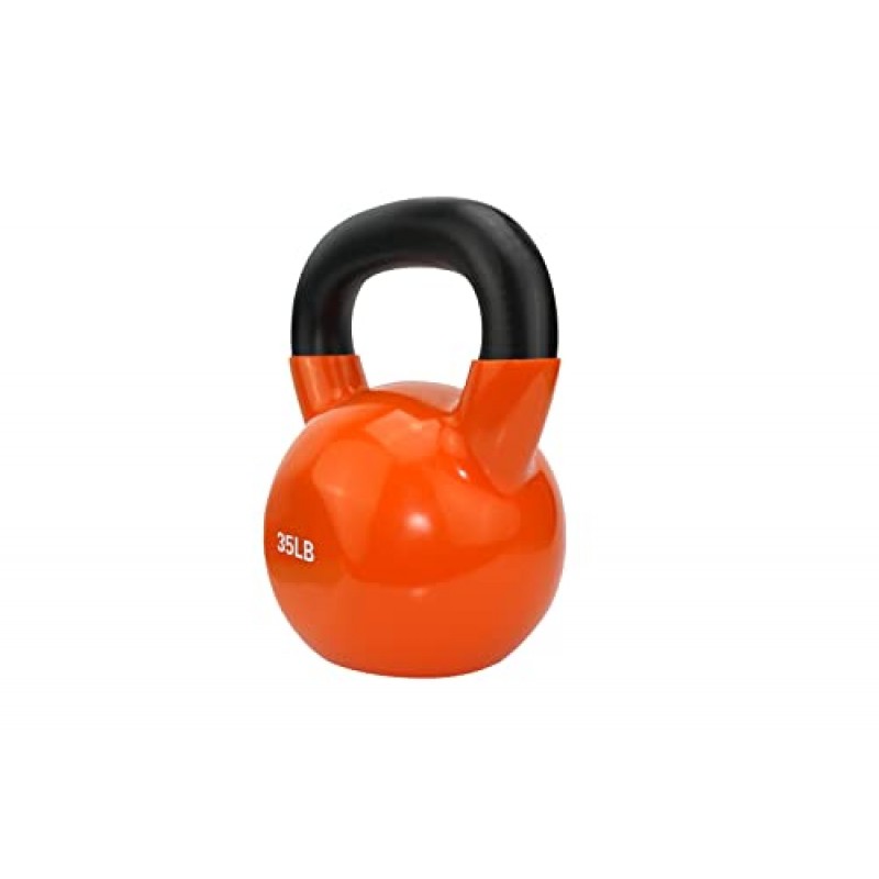 DDG FITNESS POWERT 비닐 코팅 주철 케틀벨 무게 5/10/15/20/25/30/35/40/45/50lbs--싱글