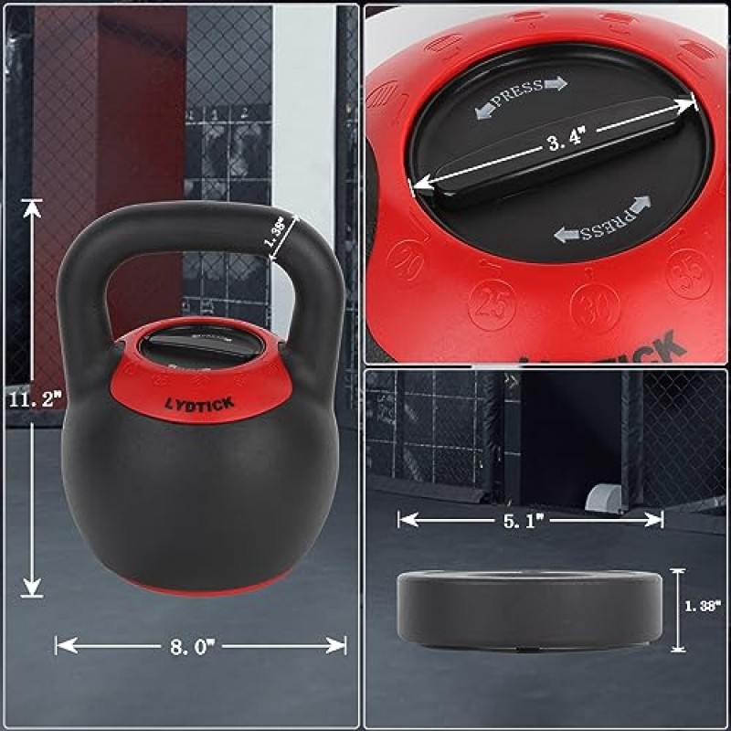 LYDTICK 5 In 1 조정 가능한 Kettlebell 40LB Kettlebells 근력 훈련용 무게 세트 홈 체육관 운동 장비