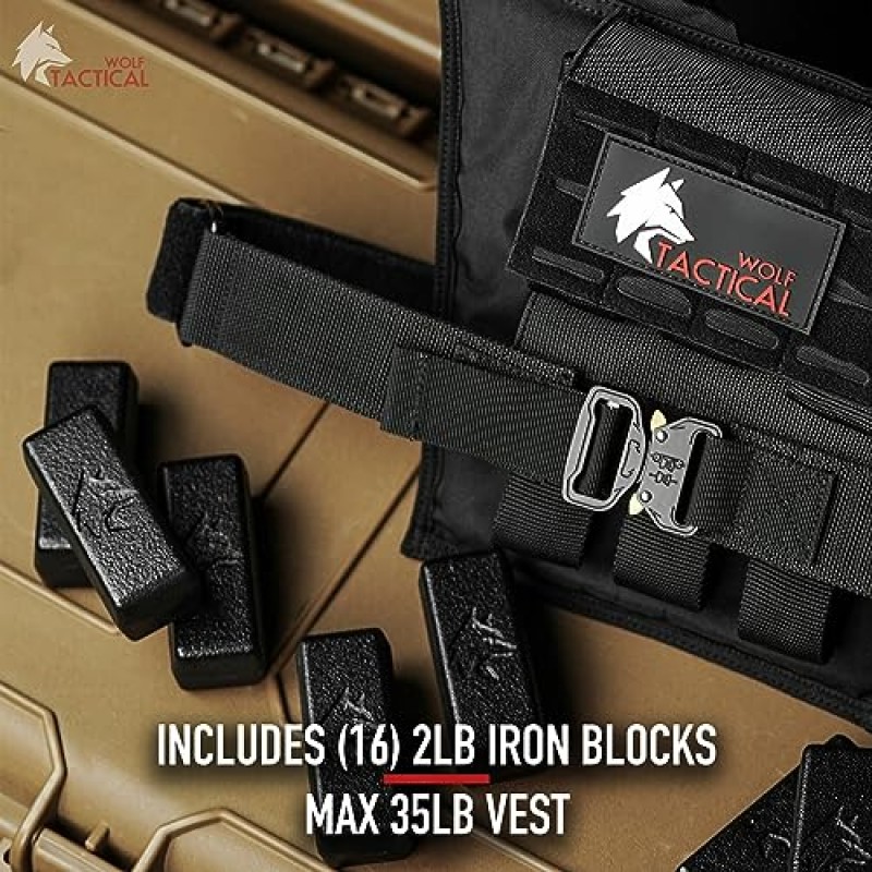 WOLF TACTICAL 가중 훈련 조끼 - 가중 조끼 남성용 근력 훈련 웨이트 조끼 운동 조끼 남성용 웨이트 조끼