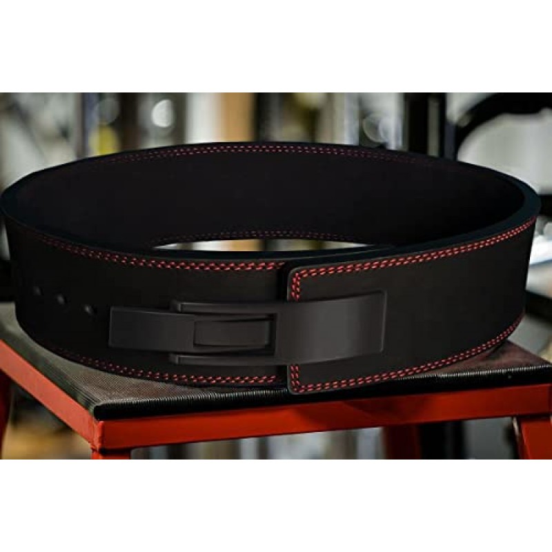 Just Fitee Forever 레버 벨트/역도 벨트 PRO - 역도, 데드리프트, 근력 훈련, Strongman, 체육관 및 피트니스를 위한 10mm - 4인치 와이드 파워 백 지원(스테인레스 스틸 레버 버클 S-5XL 포함)