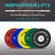 E.T.ENERGIC 10LB/25LB/35LB/45LB/55LB 범퍼 플레이트 무취 2" 오프닝 올림픽 웨이트 플레이트 강철 인서트 강도 훈련이 포함된 범퍼 웨이트 세트