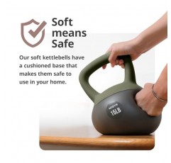 WEGYM 3 피스 소프트 Kettlebell 세트 헤비 듀티 스틸 샌드 Kettlebells 10lb 15lb 20lb 역도, 충격 방지 무게, 근력 및 코어 훈련 홈 체육관