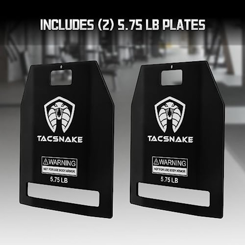Tacsnake 곡선형 웨이트 조끼 플레이트, 5.75 LB/8.75 LB 가중 조끼, 근력 훈련, 달리기, 운동을 위한 인체공학적 디자인 쌍
