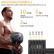 SKOK 25/55 lbs 쌍 조절 가능한 덤벨 세트, 조절 가능한 무게 덤벨 세트, 미끄럼 방지 기능이 있는 남성용 및 여성용 빠른 조절 무게 손잡이, 트레이가 있는 검은색 덤벨