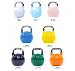 POWERT Competition Kettlebell|프리미엄 품질 코팅 강철|인체 공학적 디자인|역도 운동 및 코어 근력 훈련 및 근육 강화에 적합|색상 구분|싱글