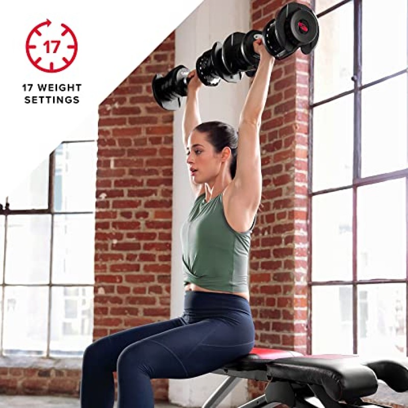 Bowflex SelectTech 1090 조절식 덤벨(싱글 덤벨), 블랙
