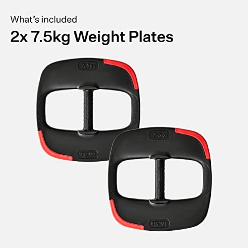 Les Mills™ 이중 목적 16.5파운드 여성을 위한 인체공학적 프리 웨이트, 집에서 운동 장비, 운동 웨이트 플레이트, 전신 운동을 위한 여성 및 남성용 핸드 웨이트