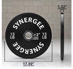 Synergee 범퍼 플레이트 웨이트 플레이트 근력 컨디셔닝 운동 역도 - 쌍 및 세트로 판매
