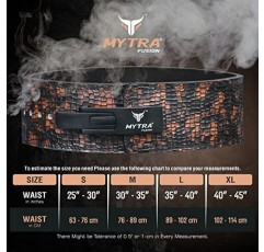 Mytra Fusion 역도 벨트 남성용 & 여성용 파워 리프팅 벨트 레버 운동 베팅이있는 실제 가죽 리프팅 벨트