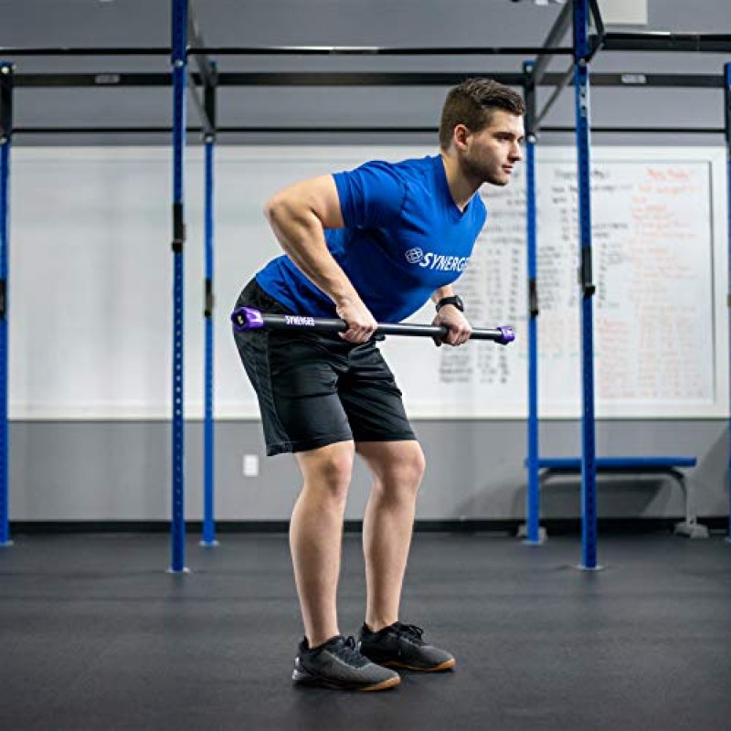 Synergee Workout Bar 웨이트 바 콤보 세트 - 다중 웨이트 패딩 웨이트 바 - 바디 토닝 운동 바, 근력 및 상태