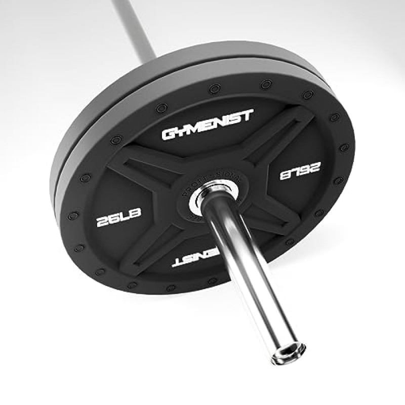 GYMENIST 범퍼 플레이트는 2인치 올림픽 바용으로 제작되었으며 10LB에서 최대 55LB까지 검정색 또는 멀티 컬러 프리미엄 상업용 체육관에서 사용 가능