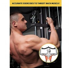 POWER GUIDANCE LAT 풀다운 부착물, 인체공학적 핸들이 있는 풀다운 바, 보다 효과적이고 덜 피로한 그립을 위한 케이블 머신 부착물