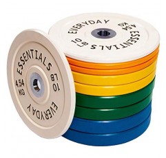 BalanceFrom Everyday Essentials 색상 코드 올림픽 범퍼 플레이트 웨이트 플레이트(스틸 허브 포함), 260파운드 세트