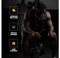 Iron Neck Alpha Plus 훈련 하네스 – 목 웨이트 운동 하네스 – 역도 테더가 있는 조절 가능한 머리 하네스 – 선형 및 회전 목 운동으로 목 강도 향상