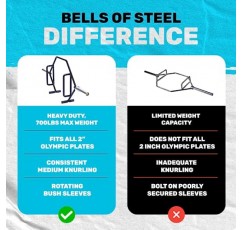 Bells of Steel Open Trap Bar Hex Bar 3.0 - 잭 및 회전 플레이트 슬리브가 내장된 리프팅용 상업용 및 가정용 체육관 웨이트 바 - 어깨 으쓱, 런지, 파머용 올림픽 바 - 700lb 용량