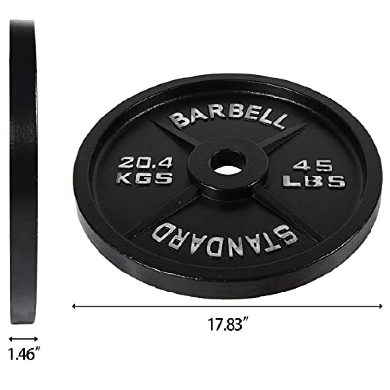 근력 훈련, 역도 및 크로스핏을 위한 Powergainz 올림픽 2인치 주철 플레이트 웨이트 플레이트