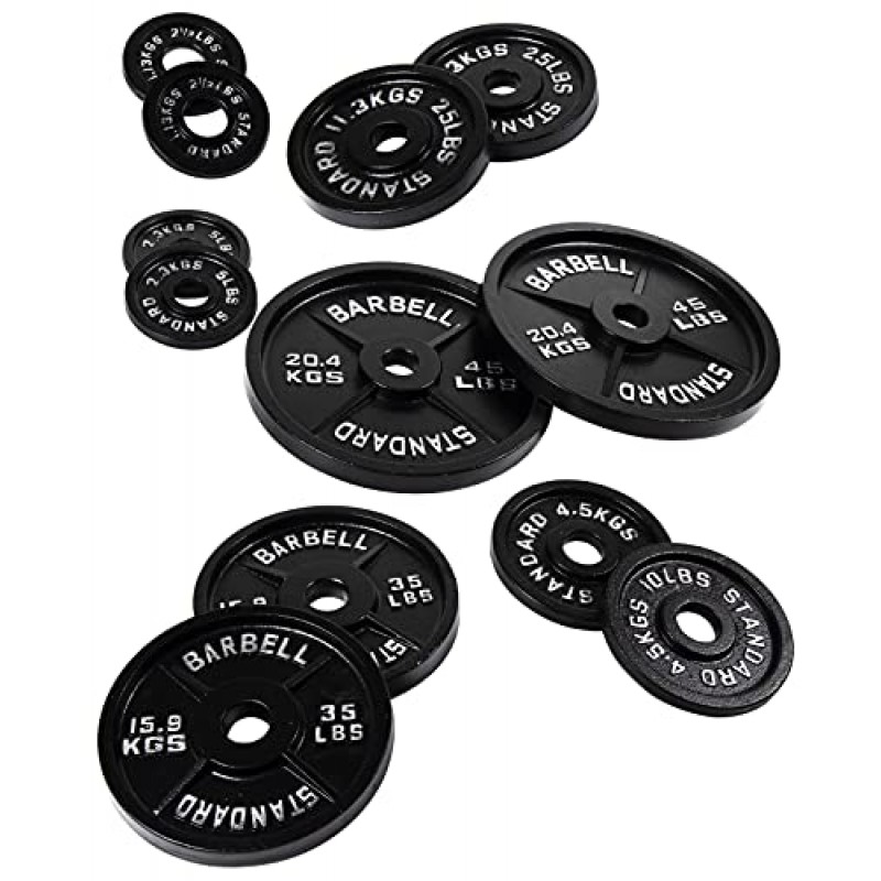근력 훈련, 역도 및 크로스핏을 위한 Powergainz 올림픽 2인치 주철 플레이트 웨이트 플레이트