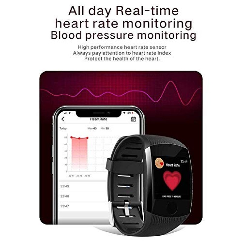 YASEZ 피트니스 트래커, 심박수 혈압 혈압 산소 모니터가 포함된 방수 활동 추적기, 칼로리 카운터가 포함된 스마트 손목 밴드(색상: D)