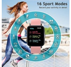 KIDDEX 스마트 시계, 24가지 스포츠 모드가 포함된 피트니스 트래커 IP68 방수 피트니스 시계 수면 모니터 단계 칼로리 카운터 1.7