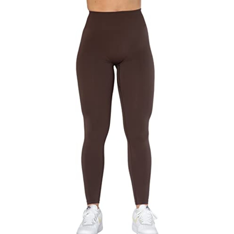 AUROLA 여성용 파워 운동 레깅스 Tummy Control Squat Proof 늑골이있는 두꺼운 매끄러운 Scrunch Active Pants