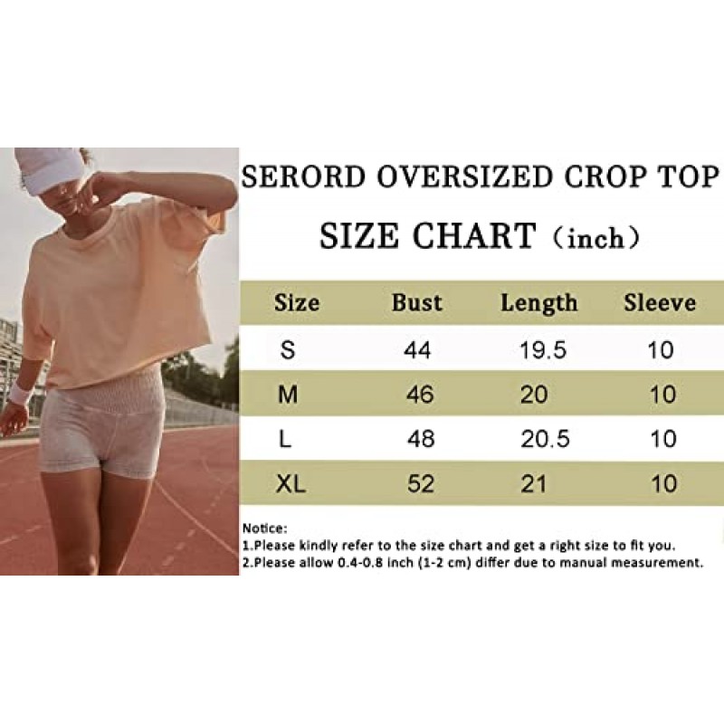 여성용 오버사이즈 크롭 탑 롤 밑단 하프 슬리브 티셔츠 드롭 숄더 캐주얼 여름 탑